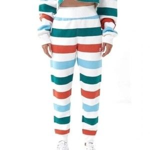 Champion x Urban Outfitters Reverse Weave Striped Joggers - size Small